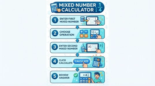 Mixed Number Calculator step by step usage