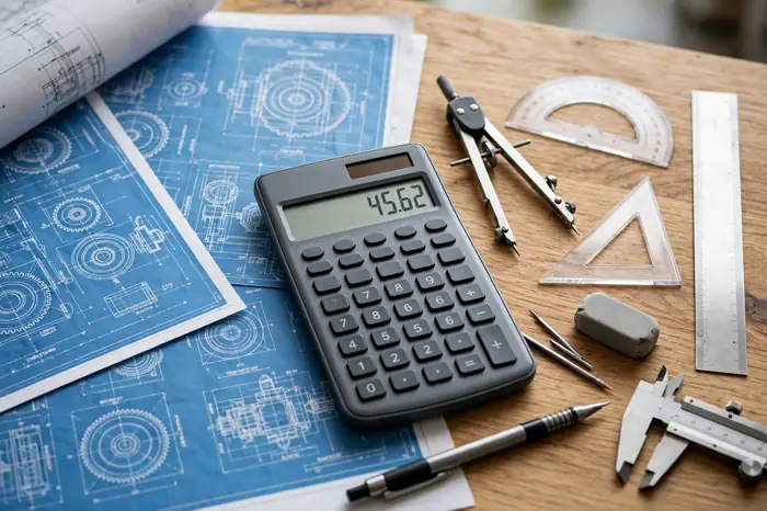 Estudante usando calculadora científica para matemática e física