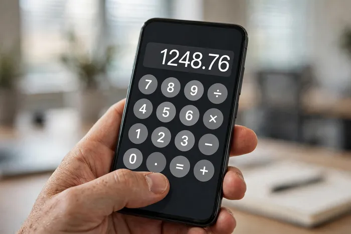 Telefon memaparkan hasil kiraan kalkulator gaji sspa