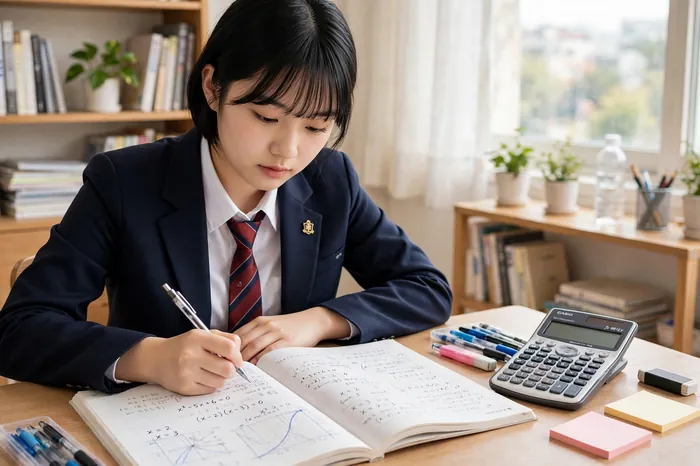 수학 공부하는 학생과 공학용 계산기 — 공학용 계산기 사용법