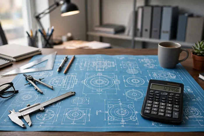 Ingénieur effectuant des calculs avancés avec la calculatrice scientifique