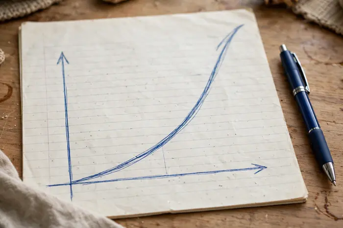 Grafico della crescita esponenziale calcolato con la calcolatrice interesse composto