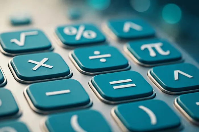 Kalkylatorknappar med matematiska symboler