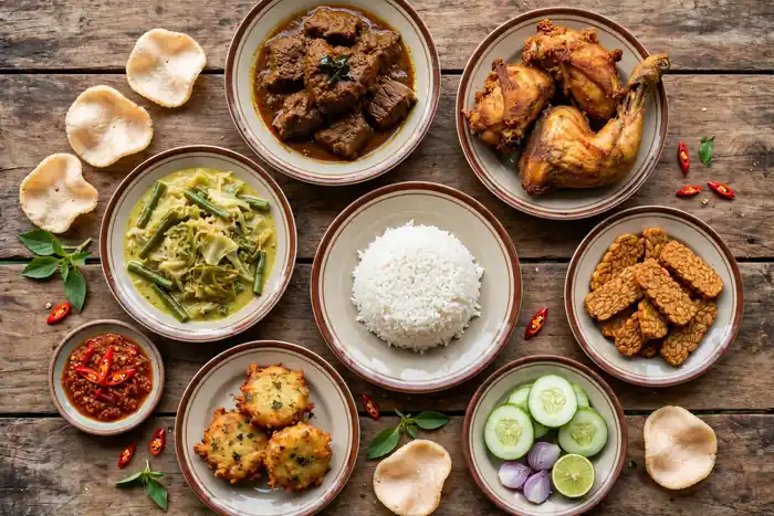 Makanan Indonesia dengan label kalori dari kalkulator kalori