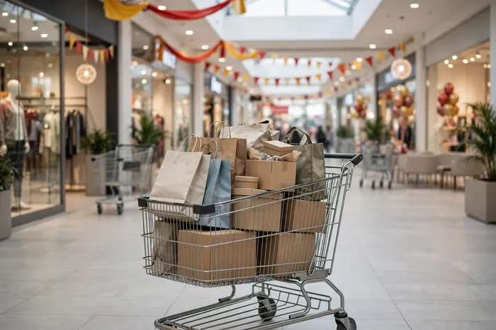 عربة تسوق مليئة بعد حساب التخفيضات مع حاسبة الخصم