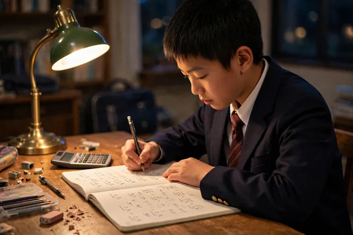 ルート計算機で平方根を学ぶ学生