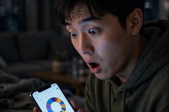 스마트폰 사용 시간을 시간 계산기로 확인하는 모습
