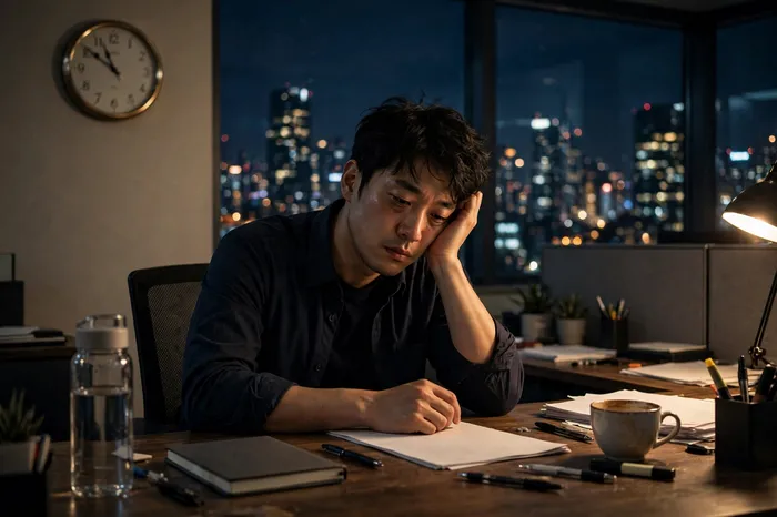 야간근무 시간을 시간 계산기로 계산하는 모습