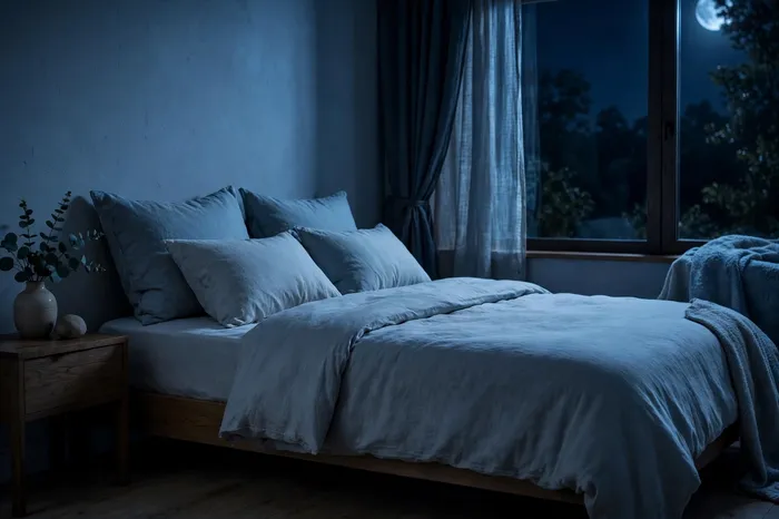Dormitorio oscuro y tranquilo ideal según la calculadora de sueño